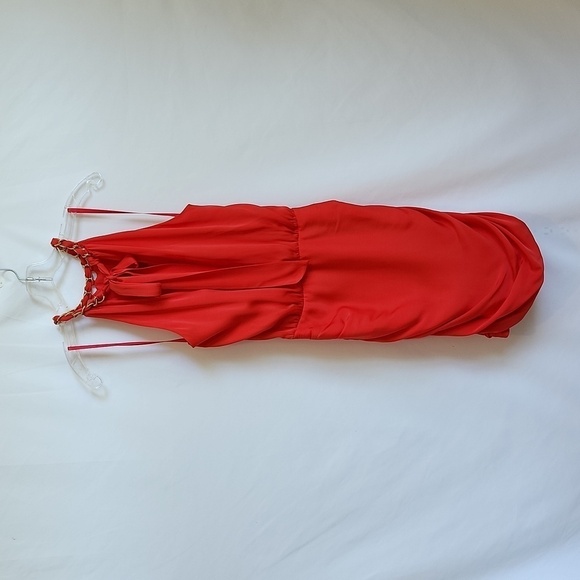 Veronica Beard 'Kalita' Chain-Halter Silk-Blend Mini-Dress, Watermelon - Picture 5 of 7